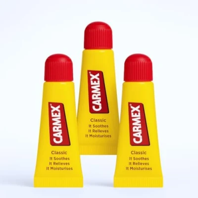 Image of MM Carmex Classic Moisturising Lip Balm Tube For Dry &amp; Chapped Lips 10g (Pack of 3)