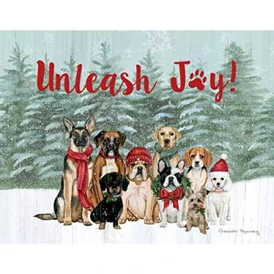 Image of Lang &quot;Unleash Joy Boxed Christmas Cards, 18 Cards and 19 Envelopes with Cheerful Artwork by Susan Winget, Perfect for Celebrating the Holiday Season (1004843)