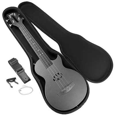 Image of RockJam Carbon Fibre Ukulele with Case Black