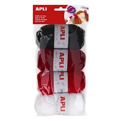 Image of Apli 946052 Balls of Wool 4 Units 50g, Red Tones