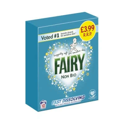 Image of Fairy Non Bio Washing Powder Laundry Detergent 600g, 10 Washes, For Sensitive Skin, With Brilliant Cleaning Power