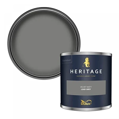 Image of Dulux Trade Heritage Velvet Matt Emulsion Lead Grey (1 Litre)