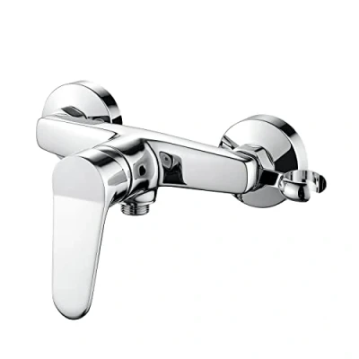 Image of Ibergrif Shower Mixer Valve Wall Mounted, Faucet Single Lever Bar, with Head Holder, Chrome Finished, Silver M12059 1