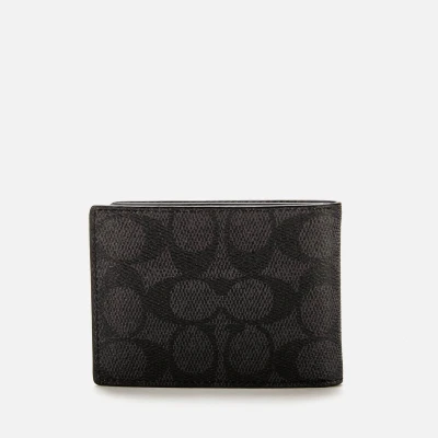 Image of Coach Men&#039;s Signature Canvas Slim Bifold Wallet Charcoal/Black