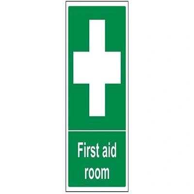 Image of V Safety 31005AU R First Aid Room Sign Portrait 200mm x 300mm 1mm Rigid Plastic, Green