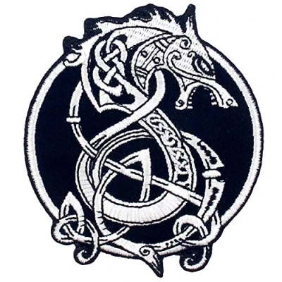 Image of ZEGIN Vikings Berserk The Nordic Monster Wolf of Norse Mythology Patch Embroidered Applique Badge Iron On Sew Emblem