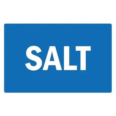 Image of Salt road safety sign Self adhesive sticker (300mm x 200mm)