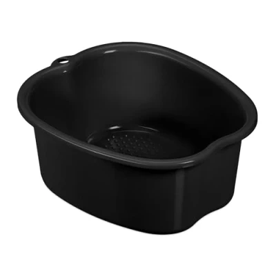 Image of Relaxdays, Tub Spa, Plastic, Foot Bath Bowl for Pedicure &amp; Wellness, HxWxD 15 x 33 38 cm, Black