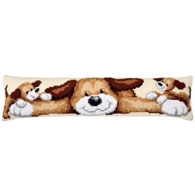 Image of Vervaco Draught Excluder Playful Dog Cross Stitch Kit, Multi Colour