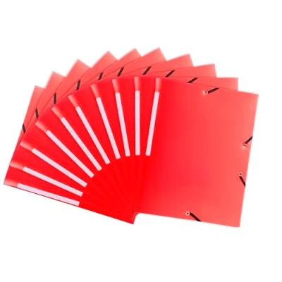 Image of Exacompta Ref 55805E Opaque PP Elasticated 3 Flap Folders Suitable for A4 Documents, 0.5mm Polypropylene, Spine Label, Confidentiality Red