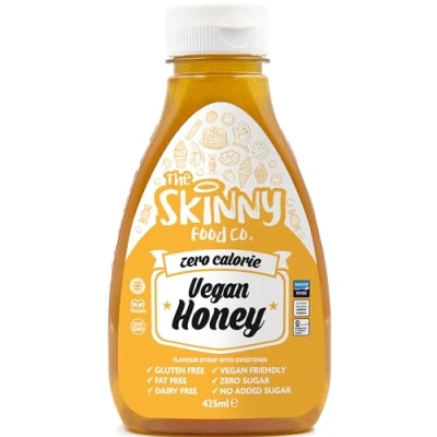 Image of Skinny Food Co Vegan Honey Syrup 425ml Sugar Free Zero Calorie For Breakfast, Coffee, Pancake, Snacks &amp; Desserts Vegan, Gluten free, Keto Paleo Friendly Syrups