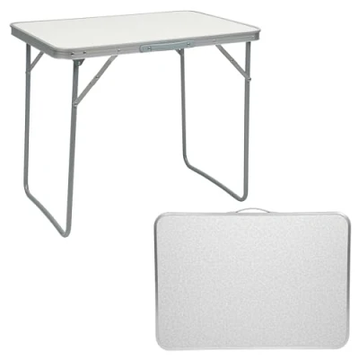 Image of Crystals Portable Folding Table for Indoor Outdoor Picnic Party Dining Camping Accessories 5076 WHITE