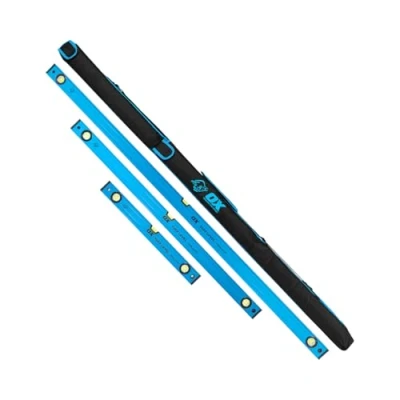 Image of OX Pro Tuff Spirit Level 3pk with Bag 600mm 1200mm 1800mm Strong Bubble Set Carry Case Precise Vials Accurate Measuring Calibrated to 0.005/ (0.5mm/m)