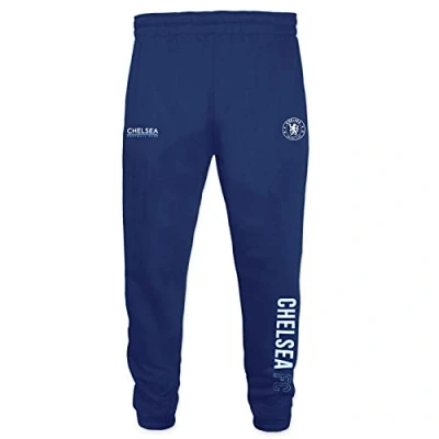 Image of Chelsea FC Official Gift Boys Fleece Joggers Jog Pants Blue 4 5 Years