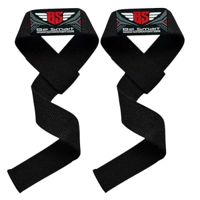 Image of Padded Weight Lifting Training Gym Straps Hand Bar Wrist Support Gloves Wrap Same Day Dispatch *22&quot; Length * Professional Straps* (Black, One Size)