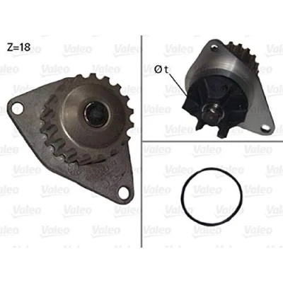 Image of PA10063 Water pump VALEO 506721 with belt pulley gaskets/seals without lid PEUGEOT: 207 Hatchback, 206 307 Hatchback