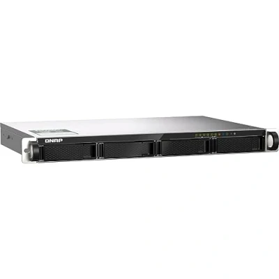 Image of QNAP TS 435XeU 4G Short depth rackmount 4 bay NAS, supporting 2.5GbE/10GbE connectivity and M.2 NVMe SSD caching