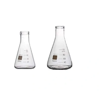 Image of Rocwing Borosilicate 3.3 Glass Graduated Conical Erlenmeyer Flask for Laboratory (50ml+100ml)