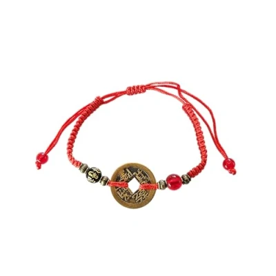 Image of Lucky Chinese Coin Red Kabbalah Feng Shui Bracelet