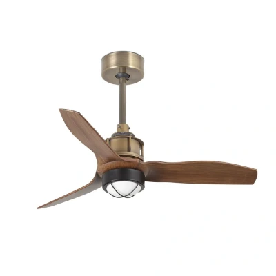 Image of Just Fan 81cm Old Gold, Wood Ceiling 81cm, 3000K Light