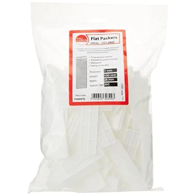 Image of TIMCO P3WHITE Individual Packers to Ensure Correct Weight Distribution of Glazed Units and Increase Security Around Fixing Points During Frame Fitting White 28mm 3.0mm 200 Pieces,
