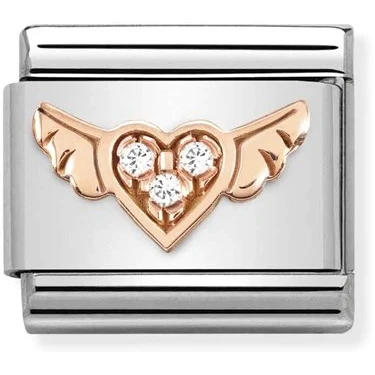 Image of Nomination Rose Gold Winged Heart Charm