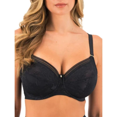 Image of Fantasie Womens Fusion Lace Side Support Bra Black Polyamide Size 30F