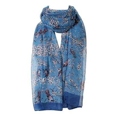Image of London scarfs Women s fashion Butterfly Print Long Scarves floral Neck Scarf Shawl (13 Blue)