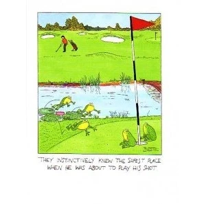 Image of Humorous Blank/Birthday Greeting Card (1318) Golf Danger