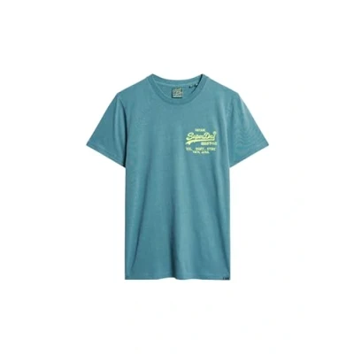 Image of Superdry Men&#039;s Camiseta Estampada Shirt, Hydro Blue, L