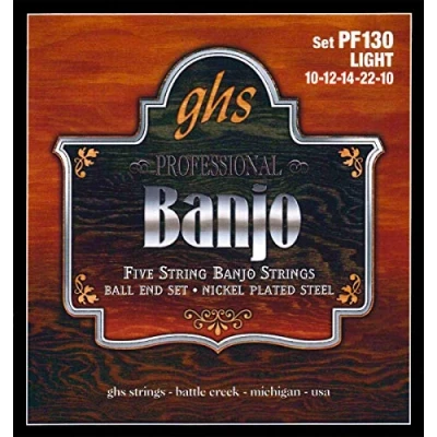Image of GHS BANJO Nickel Plated String Set 5 Ball End PF130 Light