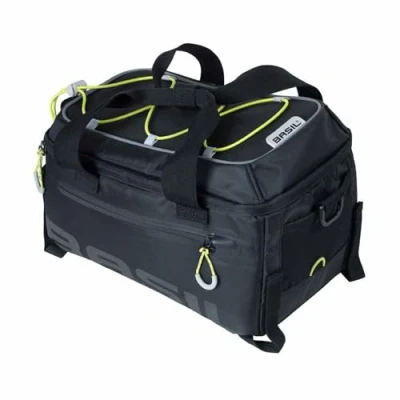 Image of Basil 291067 waterproof rear bicycle bag hand and shoulder strap with zipper miles trunkbag