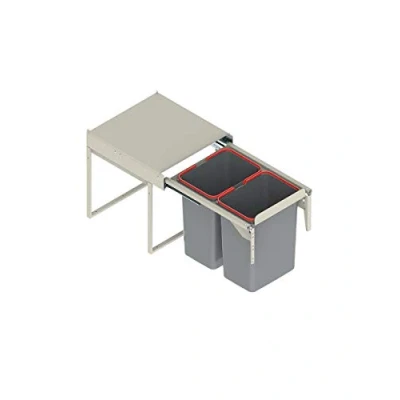 Image of REJS RECYCLE BIN PULL OUT KITCHEN WASTE W:450mm 2x20L(JC606M 2)