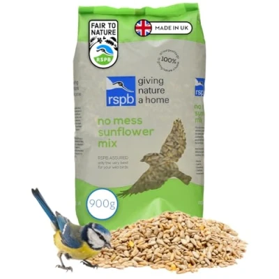 Image of RSPB 900 gram No Mess Sunflower Mix for wild, husk free, use, Bird tables &amp; Ground feeders, 0.9kg