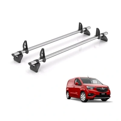 Image of Rhino Roof Rack for Vauxhall Combo 2018+ [Only Fits Short (L1) Wheelbase Models] 2 Bars + Loadstops GB2FL/KLS2