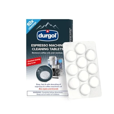 Image of Durgol Espresso Machine and Coffee Maker Cleaning Tablets, Compatible with all Machines10 count, White