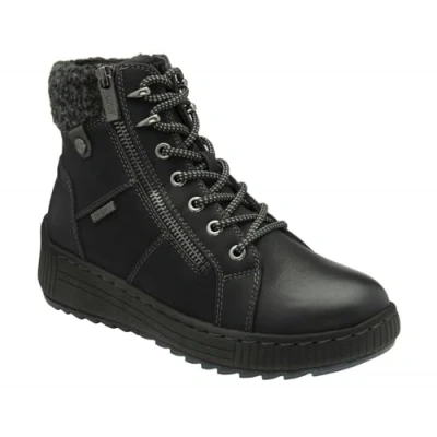 Image of Lotus Ladies Penrithe Black Faux Leather Waterproof Ankle Boots (Black, UK Footwear Size System, Adult, Women, Numeric, Medium, 6.5)