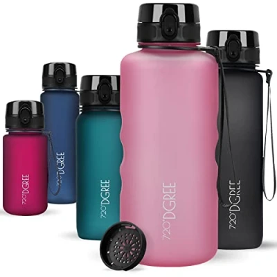 Image of 720DGREE Water Bottle 2l “uberBottle“ softTouch +Sieve BPA Free, Leakproof, Reusable Drinking XXL Sports for all Day Hydration, Gym, Fitness, Office, University, Hiking, Travel