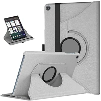 Image of 360 Rotate Case for Samsung Galaxy Tab A7 10.4 (2020) T500 T505 Leather Stand Cover (Silver)