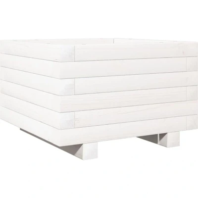 Image of vidaXL Garden Planter White 40x40x26.5 cm Solid Wood Pine