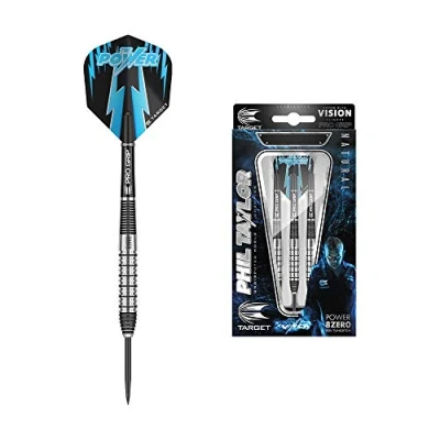 Image of TARGET Darts Phil Taylor Power 8 Zero 2 24g 80% Tungsten Steel Tip Set Featuring Pro Grip Dart Stems, Number 6 Flights Professional Sets