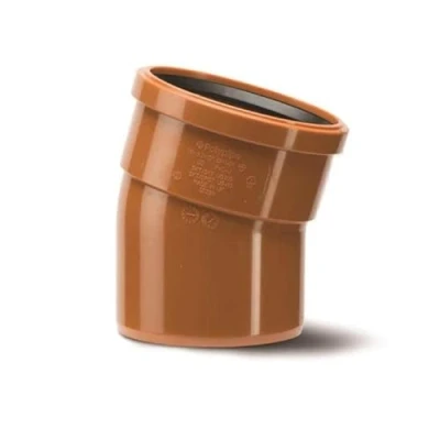 Image of Polypipe 110mm Underground Drainage 15 Degree Single Socket Bend