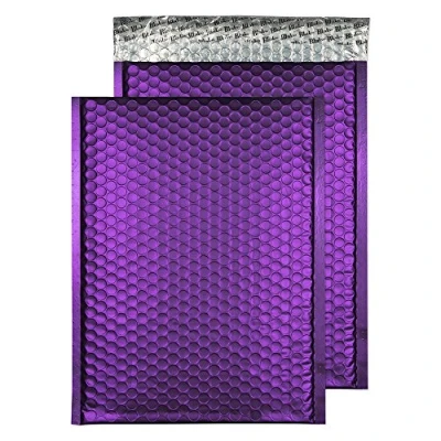 Image of Blake Envelopes Purely Packaging MTBC324 Metallische Luftpolsterversandtasche Haftklebung Matt Schwarze Johannisbeere 324 x 230 mm 100 Stück
