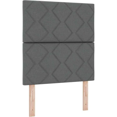 Image of vidaXL Headboard Diamond Blocks Design Dark Grey 80 cm Fabric