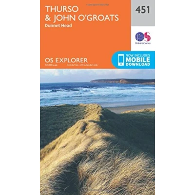Image of Explorer 451 Thurso &amp; John o&#039;Groats Map With Digital Version