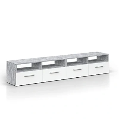 Image of Vicco Lowboard Diego, White/Concrete, 190 x 38 cm