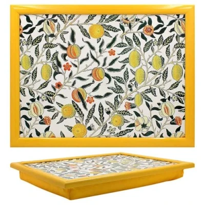Image of The Leonardo Collection Fruits Laptray William Morris Trays For Food Serving &amp; Breakfast Comfortable Lap With Bean Bag Cushion Durable Eating On Ideal Tray Adults