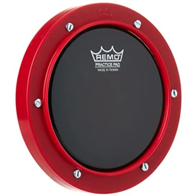 Image of Remo RT 0006 58 6&quot; Red Tunable Practice Pad with Ambassador Ebony Drumhead