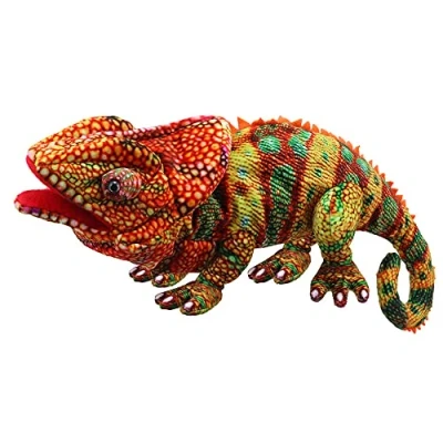 Image of The Puppet Company Large Creatures Chameleon Hand (Orange), 45 centimeters