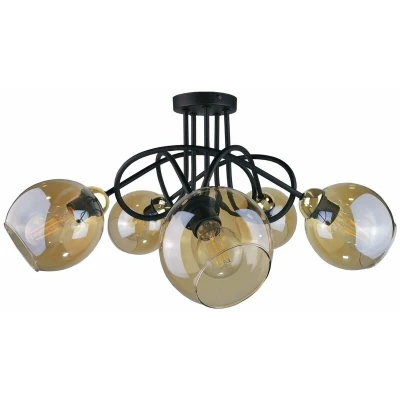 Image of Venus Multi Arm Semi Flush Ceiling Light Gold, 70cm, 5x E27